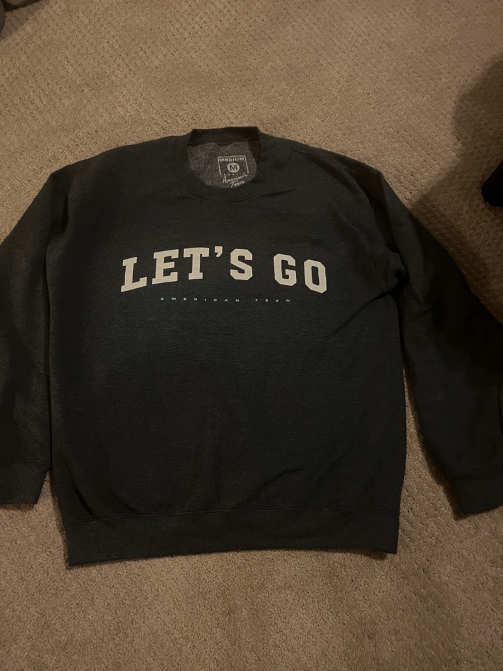 LET'S GO Black Crewneck Sweatshirt